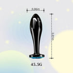 Small Stainless Steel Anal Plug, Jewel Butt Plug for Beginners, Unisex (Blue)