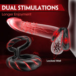 Vibrating Cock Ring for Men - 10 Vibration Modes, Double Vibrators for Couples