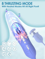 5-in-1 Heated Rose Vibrator with Thrusting & Tongue Motion, App-Controlled Toy