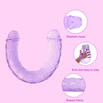 13.4" Flexible Crystal Jelly Double Dildo – Soft Realistic Texture for Versatile Play