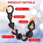 14.4" Flexible Silicone Vibrating Anal Beads, 10 Vibration Modes, Prostate Massager