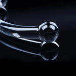 Clear Double-Ended Glass Dildo – Smooth Crystal Anal Plug & Prostate Massager, 7.3"