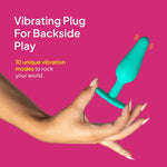 Hello Buzzy Vibrating Anal Plug, 10 Modes, Rechargeable, Body-Safe Silicone