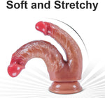 8.3" Soft Silicone Double-Ended Dildo – Flexible, Realistic with Suction Cup