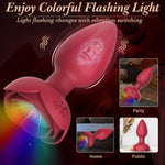 Glowing Vibrating Butt Plug – LED Silicone Anal Plug with 7 Modes & Remote Control