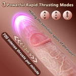 Thrusting 2.5" Silicone Dildo with Suction Cup, Remote Control, Heated & 10 Modes