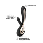 Wireless Waterproof Rabbit Vibrator for Clitoral & G-Spot Pleasure, Black