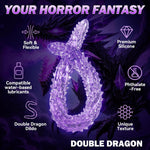 23.2'' Double-Ended Flexible Dildo – Clear Purple Monster Toy for Dual Pleasure