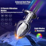 Vibrating Butt Plug with Flashing Light Base – Small Anal Plug for Men & Couples