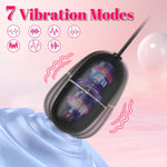 Mini Bullet Vibrator with Dual Eggs & 7 Modes – Remote Control & USB Rechargeable