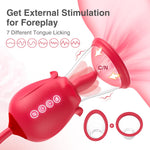 3-in-1 Rose Stimulator – Licking, Thrusting & Vibrating G-Spot & Clitoral Toy