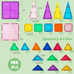 Magnetic Building Tiles 100 Pcs Magnets Stacking Kids Toys Stem Sensory Games Educational Construction Toys Christmas Toy Gift For Boys And Girls 3 Year Old Up (Small)
