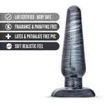 - Jet Collection By Blush - Large Anal Plug 6.5" Length, 2" Width Buttplug - Soft Flexible Shaft, Tapered Design - Carbon Metallic Black - Adult Prostate Sex Toy For Men Woman Couples