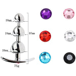 Metal Anal Plug Mushroom Head Detachable Anchor Jewel Base Butt Plug Wearing Stainless Steel Three Beads Anal Plug For Couple