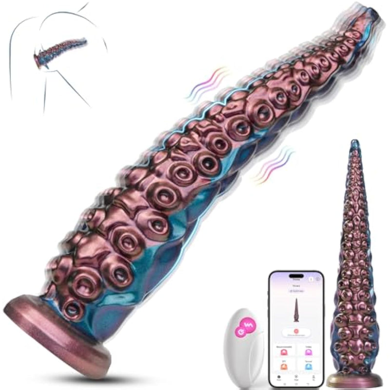 Vibrator Tentacle Dildo Sex Toy - 14.6'' Monster Anal Dildo Fantasy Dildos App & Remote Control Multi-Vibrations, Suction Cup U & G-Spot Dildo Vibrators, Long Dildo Adult Sex Toys & Games