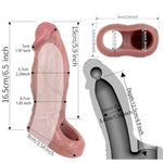 Soft Realistic Enlarge Penis Sleeve with Cock Ring, 6.5" Male Reusable Enhancer Wearable Sheath,Hollow Dildo Penis Extender Men Pump,Adult Couples Sex Toy