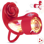 Vibrating Cock Ring Penis Sleeve With Rose Clitoral Stimulator, 3 In 1 Penis Ring Vibrator Couples Adult Sex Toys For Men Women, Male Female Couple Sex Toy With G Spot Clitoris Vibrator