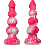 10” Big Knot Monster Fantasy Dildo: Thick Pink Horse Dragon Dildo With 3 Dog Knots, Large Giant Girthy Liquid Silicone Anal Dildos With Suction Cup For Riding, Adult Sex Toys & Games For Women Men Gay