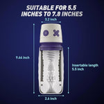 Sex Toys For Men Male Masturbator - Male Sex Toy Penis Pump With 3 Suctions & 4 Vibrations, Mens Sex Toys With 3D Sleeve, Hands Free Masturbators Blowjob Adult Toys, Silicone Shell Pocket Pussy(Gray)