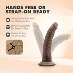 Blush Dr. Skin 7.5" Realistic Slim Dildo, Vaginal Or Anal Play Long Cock - Suction Cup, Strap-On Compatible, Beginners Pegging & Roleplay - Lifelike Adult Sex Toy For Women, Men, Couples - (Chocolate)