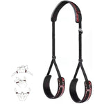 Sex Bondage Bdsm Kit, Pu Leather Thigh Sex Restraints Neck To Thigh Bed Leg Open Restraints Set Thigh Sling, Adjustable Leg Restraints Adult Sex Toys For Couple Bed Sm Sex Games Play, Unisex