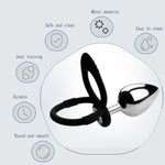 Metal Anal Trainer Set 3 Pcs Replaceable Base Anal Plugs With Different Sizes Jewel Butt Plug Anal Sex Toy Suitable For Beginners For Anal Training