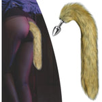 Wild Fox Tail With Stainless Steel Anal Plug Anal Tail Sex Toys Butt Plug Anal Stimulator For Women Cospaly Role Play Brown