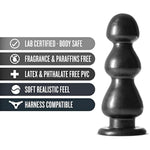 Sex Toys - Jet Fierce Beaded Butt Plug - 10 Inch - Girthy Anal Plug Probe Stretcher For Vaginal & Prostate Stimulation - Lock On Compatible - Women Men & Unisex - Carbon Metallic Black