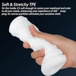 Male Masturbator, Sex Toy for Men Clear Pocket Pussy Vagina Texture, Transparent Manual Squeezable Sucking?6.5in Depth, Realistic Soft Fleshy Texture, Penis Training Masturbator (White)