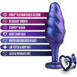 Anal Adventures Cypher Rhineheart Silicone Anal Plug - Textured Swirled Bling Buttplug - Stayput Comfort For Safety - Satin Smooth Texture Ultrasilk - Sex Toy Couples