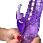 Rabbit Vibrator - Dual-Stimulation Sex Toy - Clit & G-Spot Vibe - Blended Orgasms - Multi-Speed Vibrations - Women - Realistic Penis Shape - 8.5" Length, 1.65" Shaft Diameter - Purple