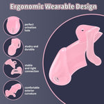 Ht-V2 Male Chastity Cage - Beginner-Friendly Lightweight Design With 4 Adjustable Rings & Invisible Lock | Secure Bondage Gear | Adult Sex Toy For Men (Pink, Large)