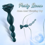 Rose Sex Toy Anal Beads,Vibrating Butt Plug With 9 Modes,Prostate Massager For Women & Men,Waterproof Silicone Rose Toy Sex Stimulator For Adult (Navy Blue)