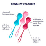 Power Balls - Kegel Ball Exercise Weights, Ben Wa Balls, Pelvic Floor Training, Tightening, Ideal For Beginners, 3-Piece Set (2.11-3.23 Oz.)