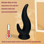Fantasy Dual-Headed Dildo, Silicone Anal Plug with Suction Cup, Knot Design with Spiked Head for Prostate Stimulation, Double Sided Dildos for G-spot Anus Dual Pleasure, Unisex Adult Sex Toys (S)