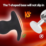 Butt Plug Tail,Silicone Black Knot Anal Plug with Removable Furry Tail and T-Base,Anal Plug Tail Sex Toy for SM Adult Games Cosplay