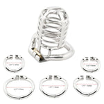 Long Size Men'S Metal Chastity Device Ergonomic Design Hinged Ring Cock Cage Penis Lock Adult Game Sex Toys K1650 50Mm
