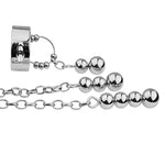 Stainless Steel Cock Ring With Chain Metal Anal Plug Weighted Penis Restraint Toys With Heavy Beads
