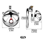 Stainless Steel Cutout Chastity Cage With Invisible Concealed Lock And Key For Men, Anti Escape Penis Cage Adult Sm Restraints Sex Toy Game, Cock Cage For Everyday Wear, Home And Office (S,45Mm)