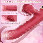 Sex Toys Thrusting Dildo Vibrator For Women, G Spot Clitoral Vibrator Dildos With 7 Thrusting & 7 Vibrating Modes, Waterproof Rabbit Vibrators Rose Sex Toy Stimulator Adult Sex Toys For Female Couples