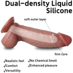 8" Realistic Huge Thick Girthy Dildo - Big Giant Curved Dildo With Suction Cup, Soft Wide Real Dual Density Silicone Dildos, Xl Large Fat Anal Dildos For Men Women Gay, Adult Sex Toys & Games