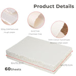60 Sheets Handmade Watercolor Paper, 4 x 6 Inch, 300 GSM Cotton Deckled Edge