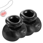 Soft Silicone Testicle Toys Male Cbt Bondage Set Chastity Devices Ultra-Stretch Scrotal Restraints Trainer Kit Bdsm Cock And Ball Torture For Stamina Training & Pleasure Control Adult Sex Toys Black