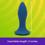 Ignite Vibrating Butt Plug - 3 Inch Silicone Anal Toys For Men With Travel Lock - 17 Vibration Modes & 3 Speeds - Male Prostate Massager - Rechargeable Adult Sex Toy - Couples Gift - Blue