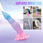 Monster Dildo, Luminous Dragon Dildo, 9.4 Inch Alien Dildo Anal Plug For U & G-Spot, Anal Toys With Strong Suction Cup, Fantasy Dildo Adult Sex Toys & Games For Men Women Couples, Pink Blue