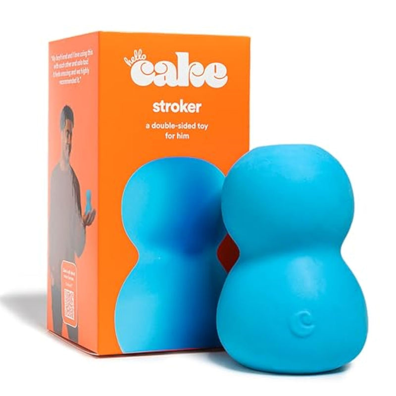 Hello Stroker, Double-Sided Sex Toy For Men And Couples, Handheld Male Stroker With Dual Entrances - Soft, Squishy Exterior With Ribbed, Beaded Texture Interior, Easy To Clean & Use, Waterproof