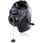 Leather Bondage Mask Hood Bdsm Restraints Sex Blindfold Adjustable Full Face Hood Harness With Breathing Hole And Padlock Erotic Sex Toys For Men Women And Couples