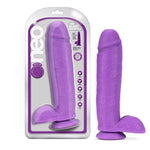 Blush Neo 11.5" Realistic Dildo W/Balls, Dual Density Large Thick Lifelike Soft Penis, Suction Cup, Harness Compatible - G-Spot & Anal Play Firm Cock, Adult Sex Toy For Women, Men, Couple - (Purple)