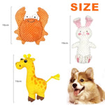 Squeaky Plush Dog Toys With Built-In Squeaker, 3 Pack Animal Shapes (Rabbit, Giraffe, Crab) For Small Medium Dogs, Soft Chew Toys For Puppy Teething And Interactive Play