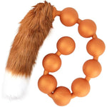 Silicone Anal Beads With Removable Fox Tail Butt Plug For G-Spot Prostate Stimulation Massage Adult Sex Toy With 9 Anal Balls For Cosplay Anal Sex Anal Training For Advanced Players Gold L